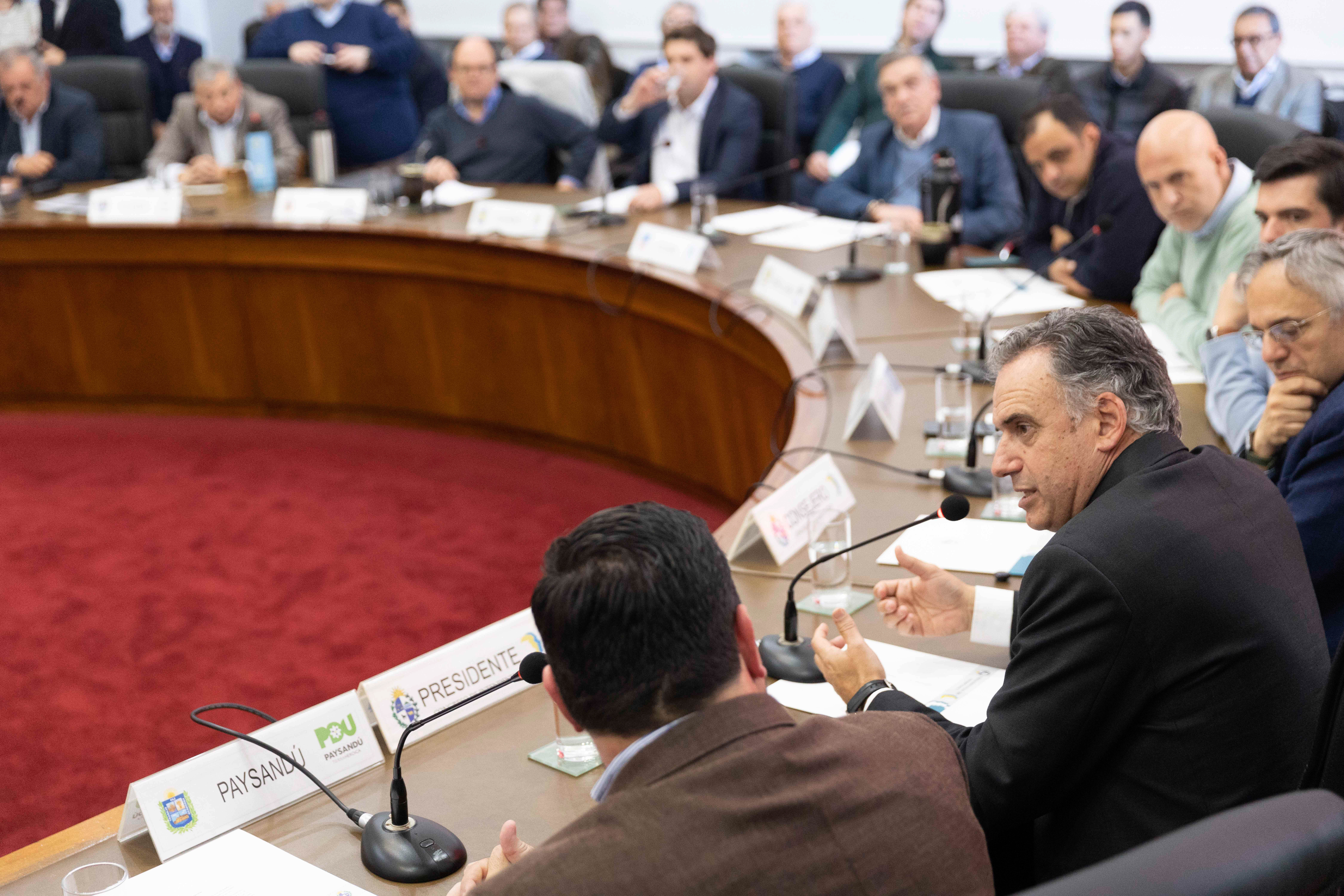 Congreso de Intendentes extraordinario con la presencia de Orsi y Arim. Créditos Presidencia