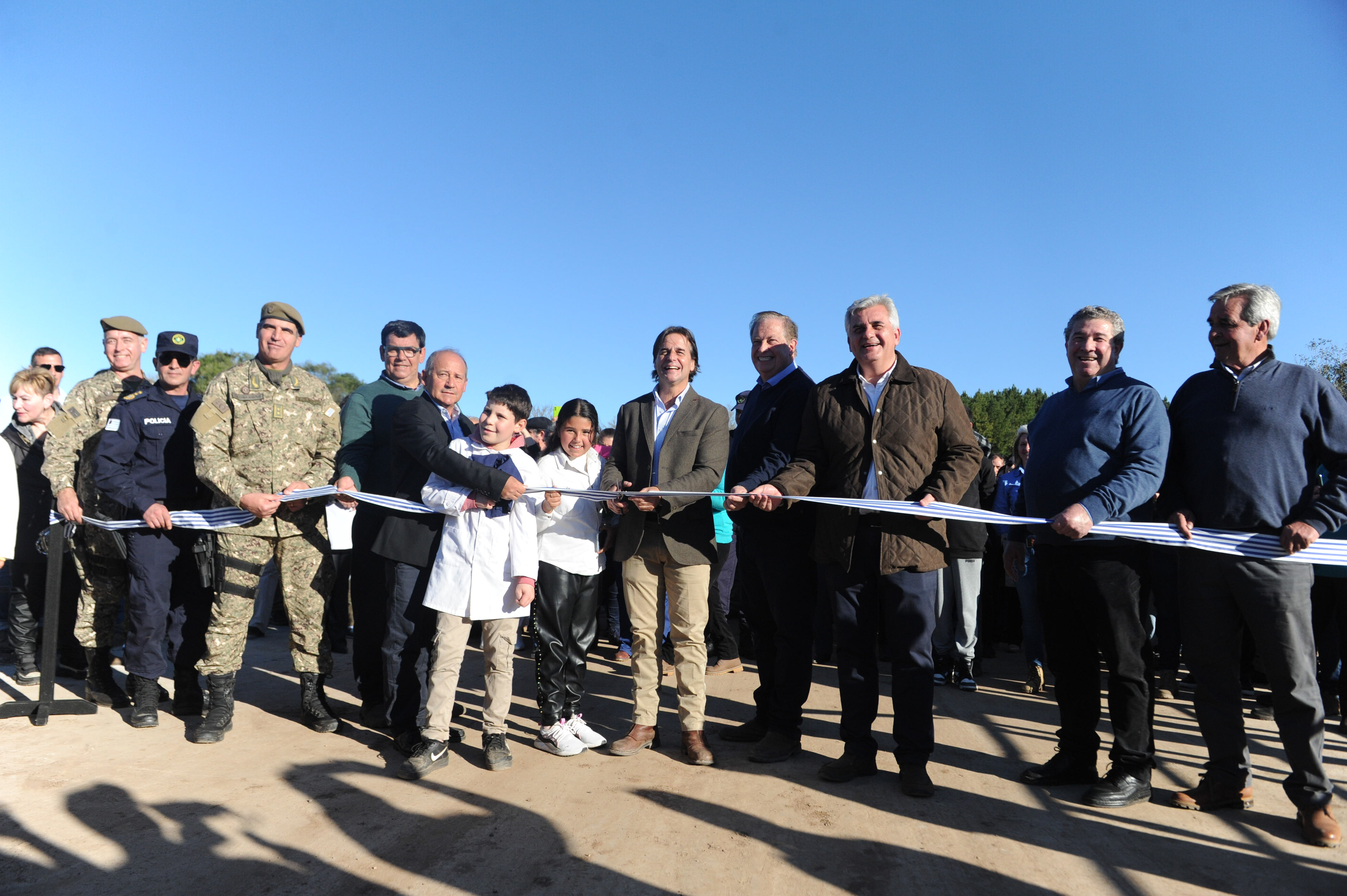 Presidente Lacalle en inauguración de puente en Paso del Cerro - Tacuarembó